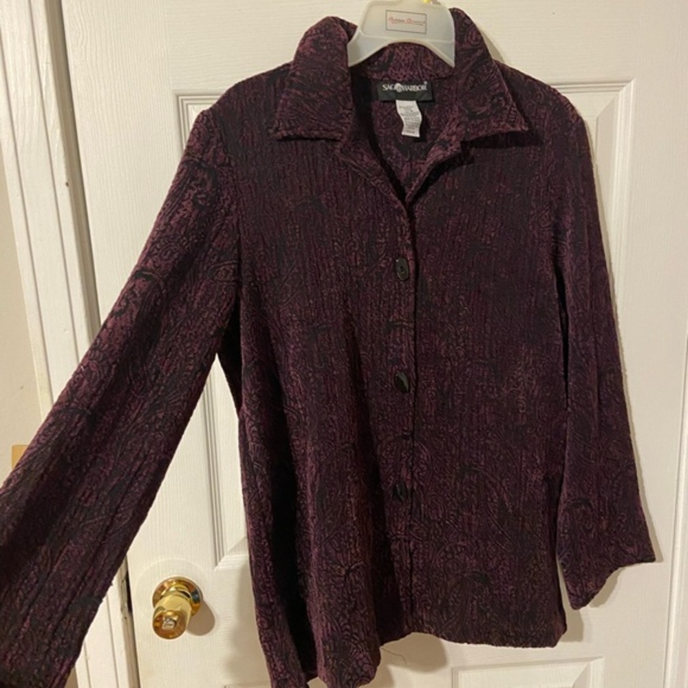 Sag Harbor Plum Patterned Blouse